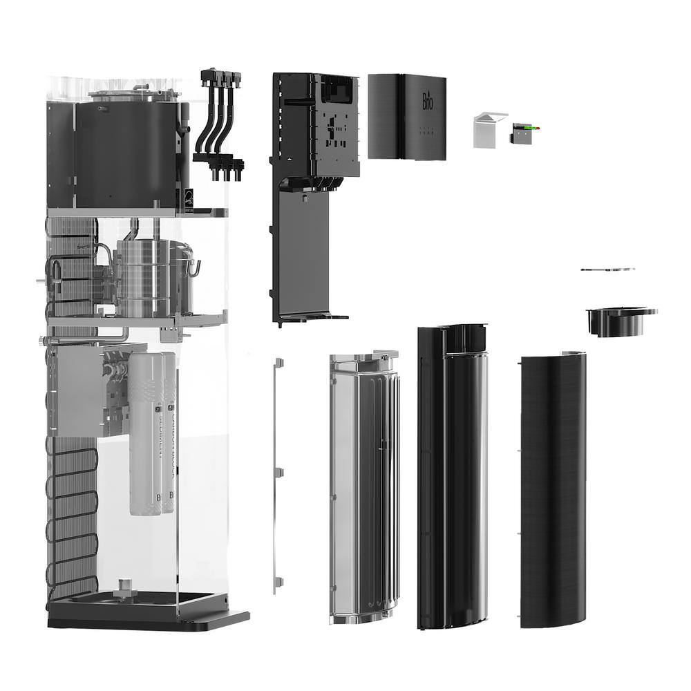 Brio CLPOU520UVF2BLK 500 Series 2-Stage Bottleless Countertop Water Cooler Dispenser Filtration Tri Temperature with Free Filters Included