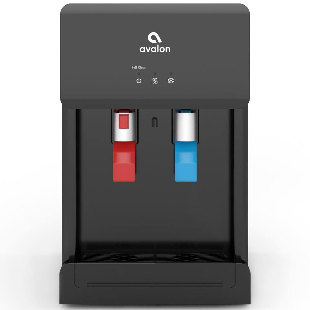 Avalon A8BOTTLELESSBLK Countertop Self Cleaning Touchless Bottle less Water Cooler Dispenser. Hot/Cold Water. NSF/UL/Energy Star. Black