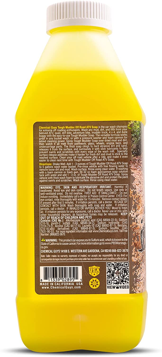 Chemical Guys CWS202 Tough Mudder Foaming Truck. Off Road and ATV Car Wash Soap