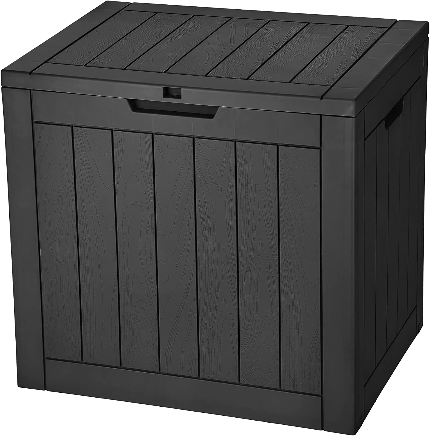 YITAHOME 30 Gallon Deck Box. Outdoor Storage Box for Patio Furniture. Pool Accessories. Cushions. Garden Tools and Outdoor. Waterproof Resin with Lockable Lid and Side Handles (Black)