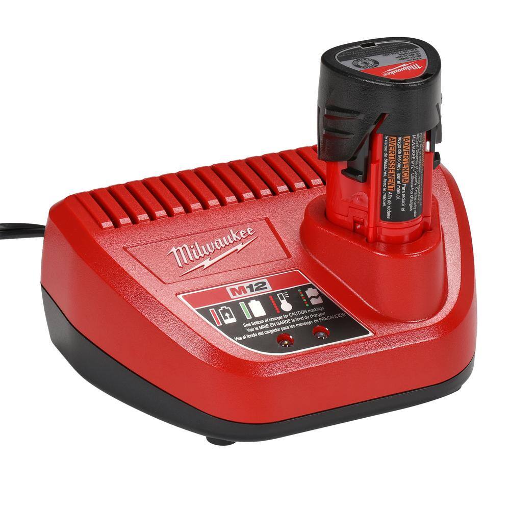 Milwaukee 2498-23-2415-20 M12 12V Lithium-Ion Cordless Combo Tool Kit (3-Tool) with M12 Right Angle Drill
