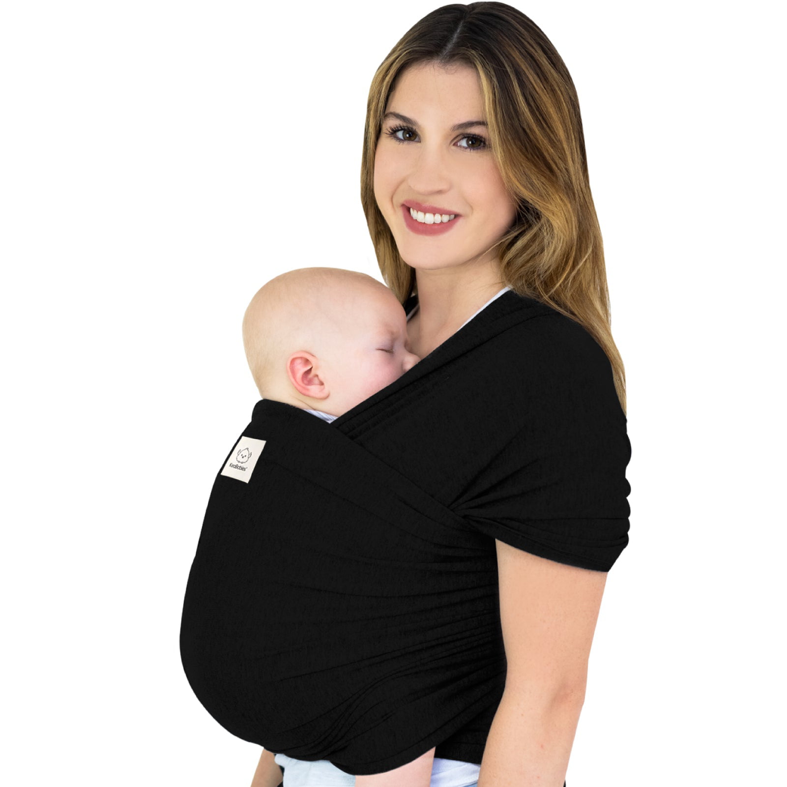 KeaBabies All-in-1 Baby Wrap Carrier. Stretchy Baby Sling. Newborn. Infant (Trendy Black)