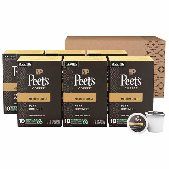 Peet's Coffee Café Domingo K-Cup Pod Medium Roast. 60-count