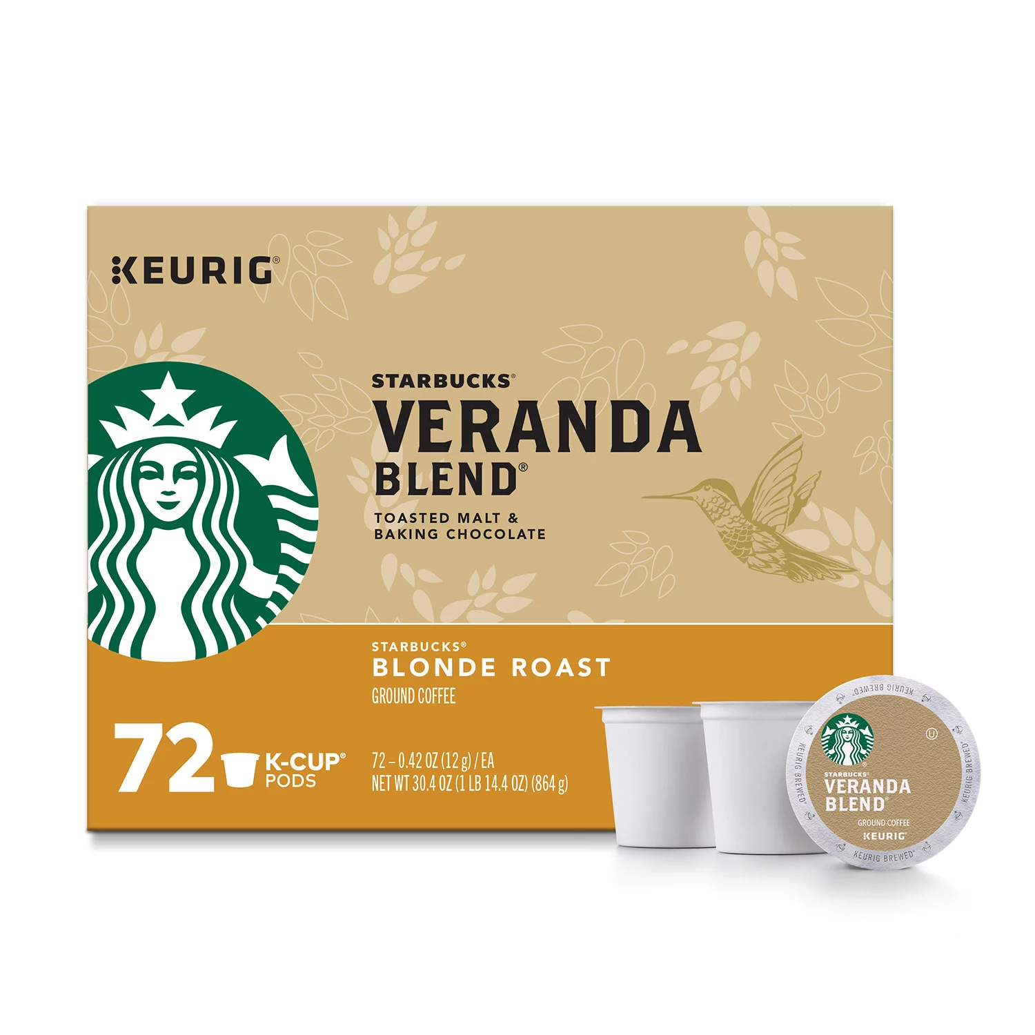 Starbucks Veranda Blend Ground Coffee. Blonde Roast K-Cups (72 ct.)