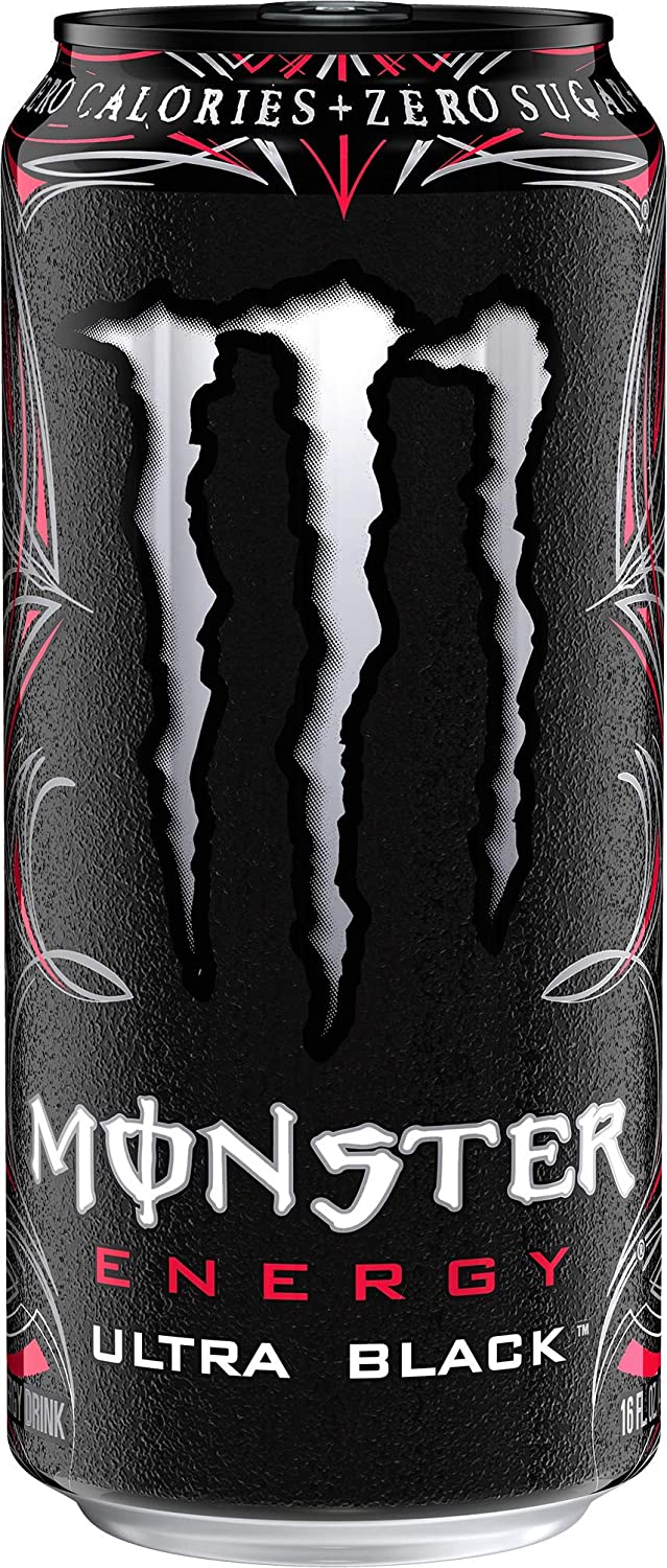 Monster Energy Ultra Black. Sugar Free Energy Drink. 16 Ounce (Pack of 24)
