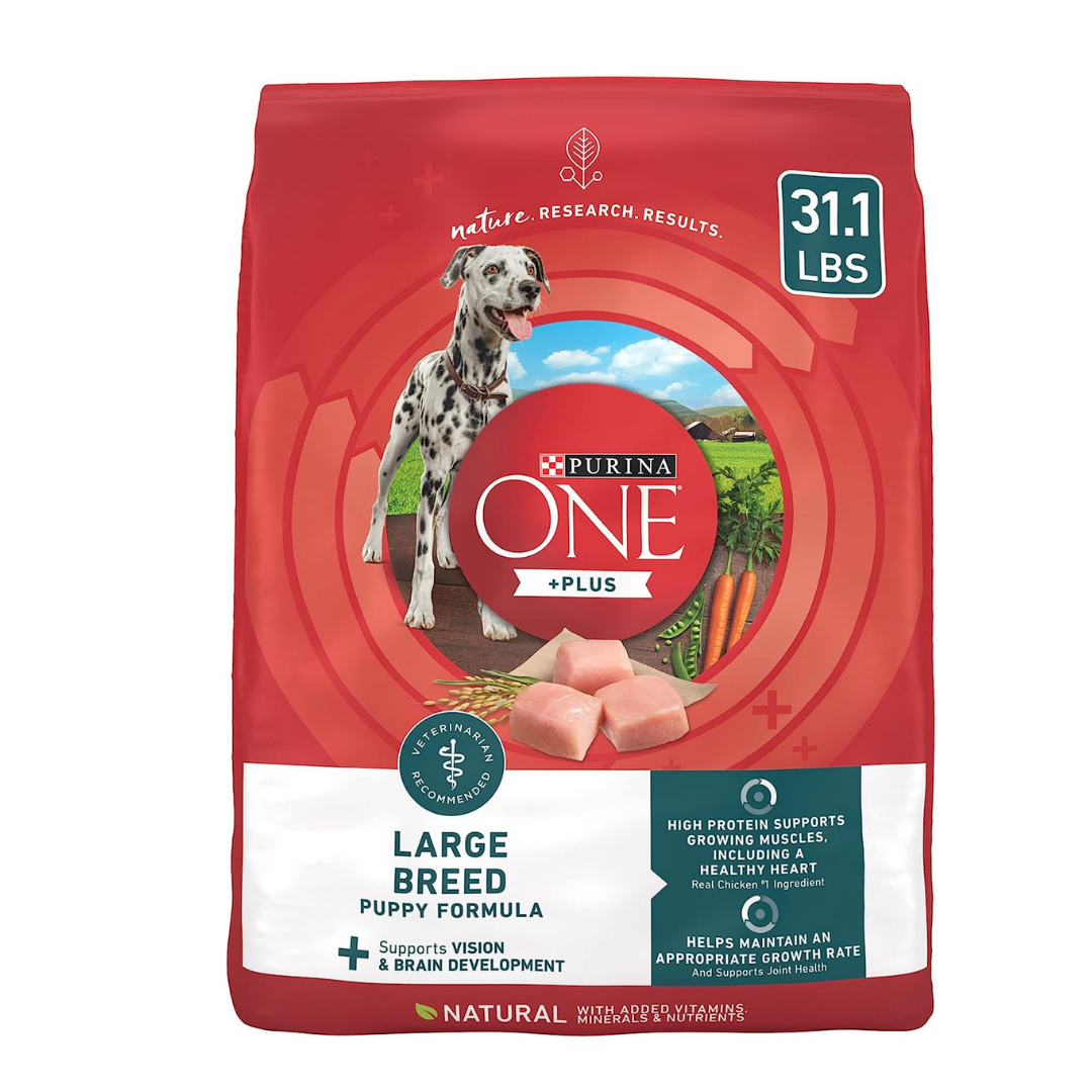 Purina ONE Plus Large Breed Formula Dry Puppy Food. 31.1 lbs.