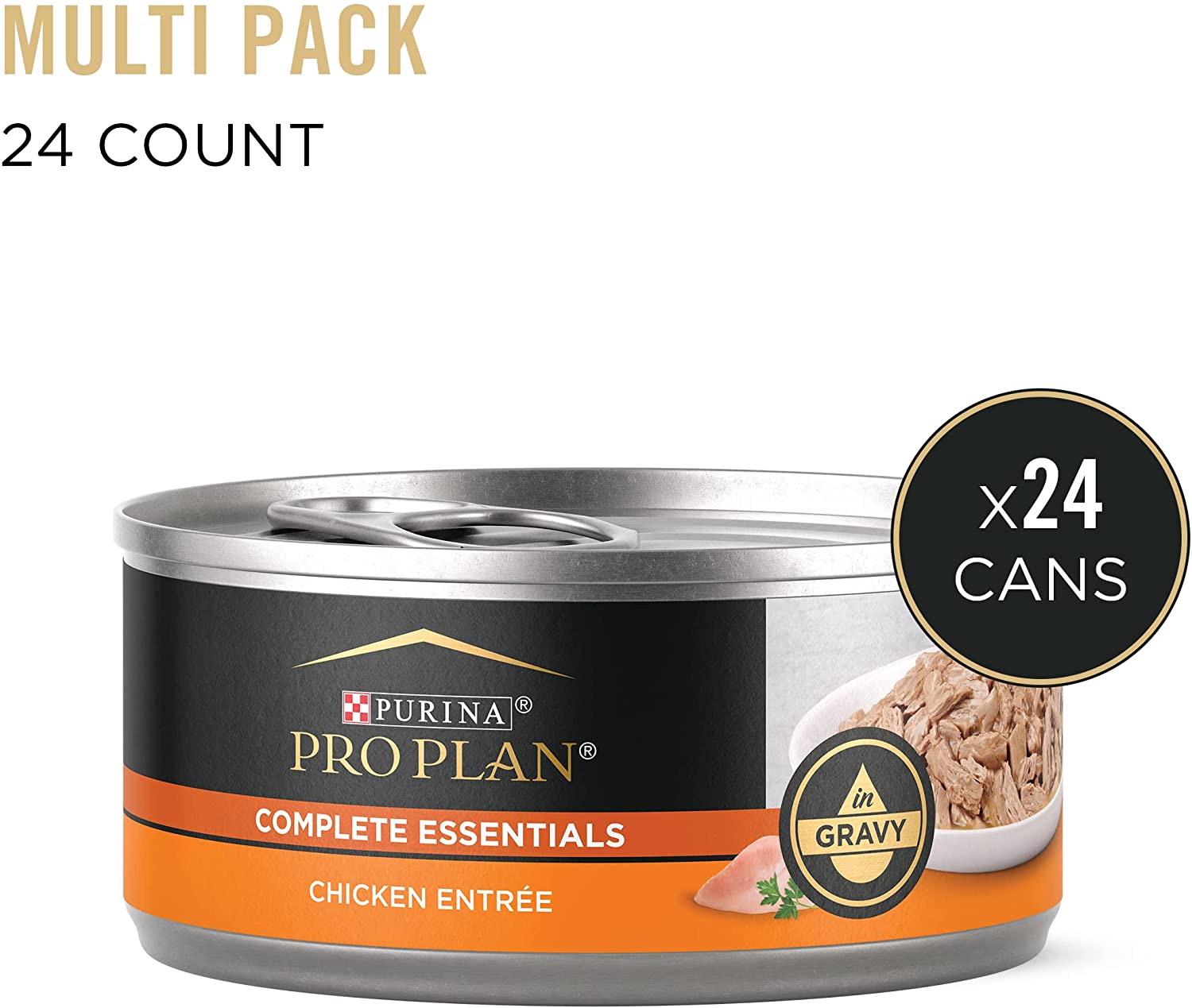 Purina Pro Plan High Protein Cat Food Gravy. Wet Cat Food Chicken Entree - (24) 5.5 oz. Cans