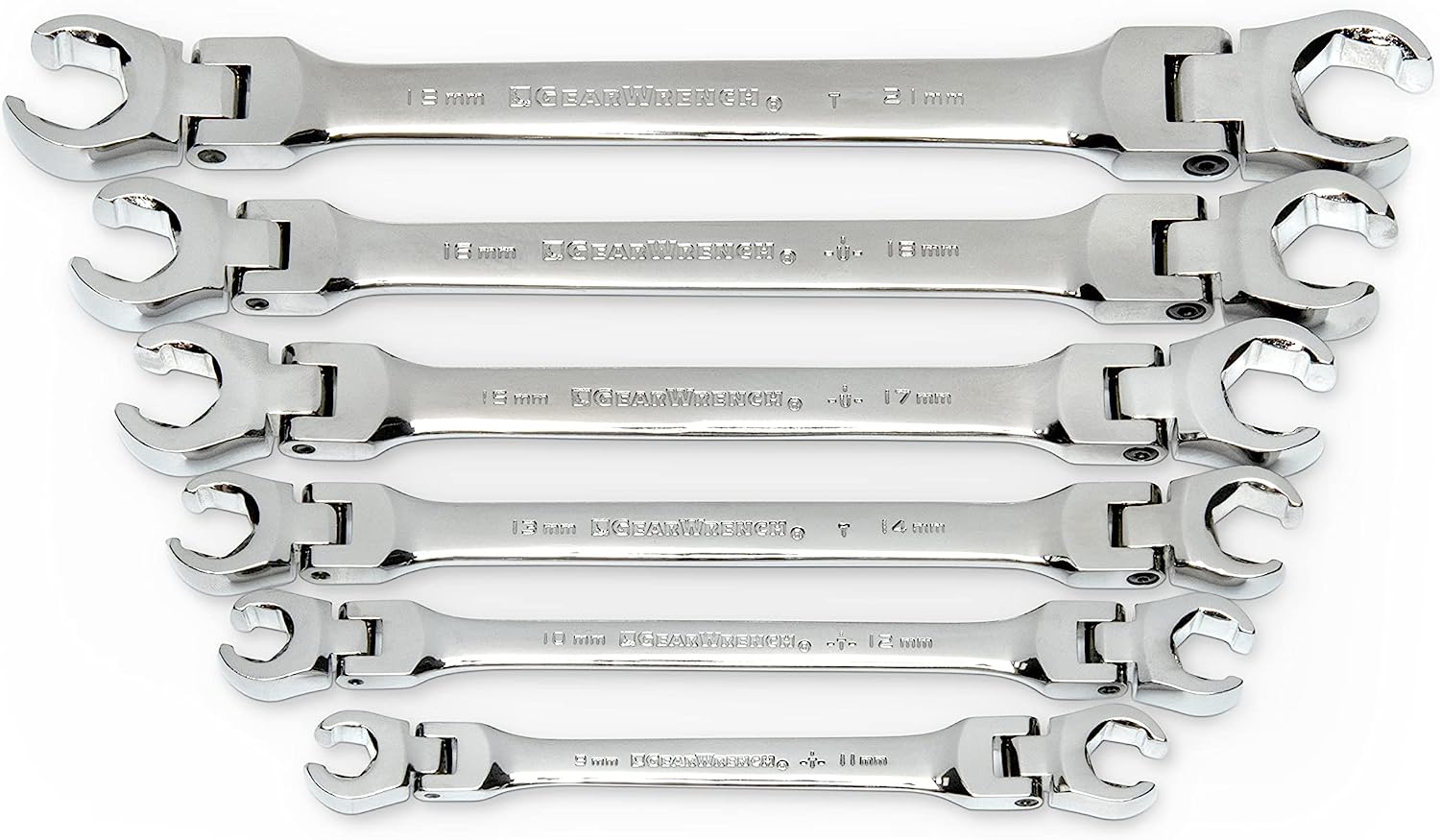 GEARWRENCH 6 Pc. Flex Flare Nut Wrench. Metric - 81911D
