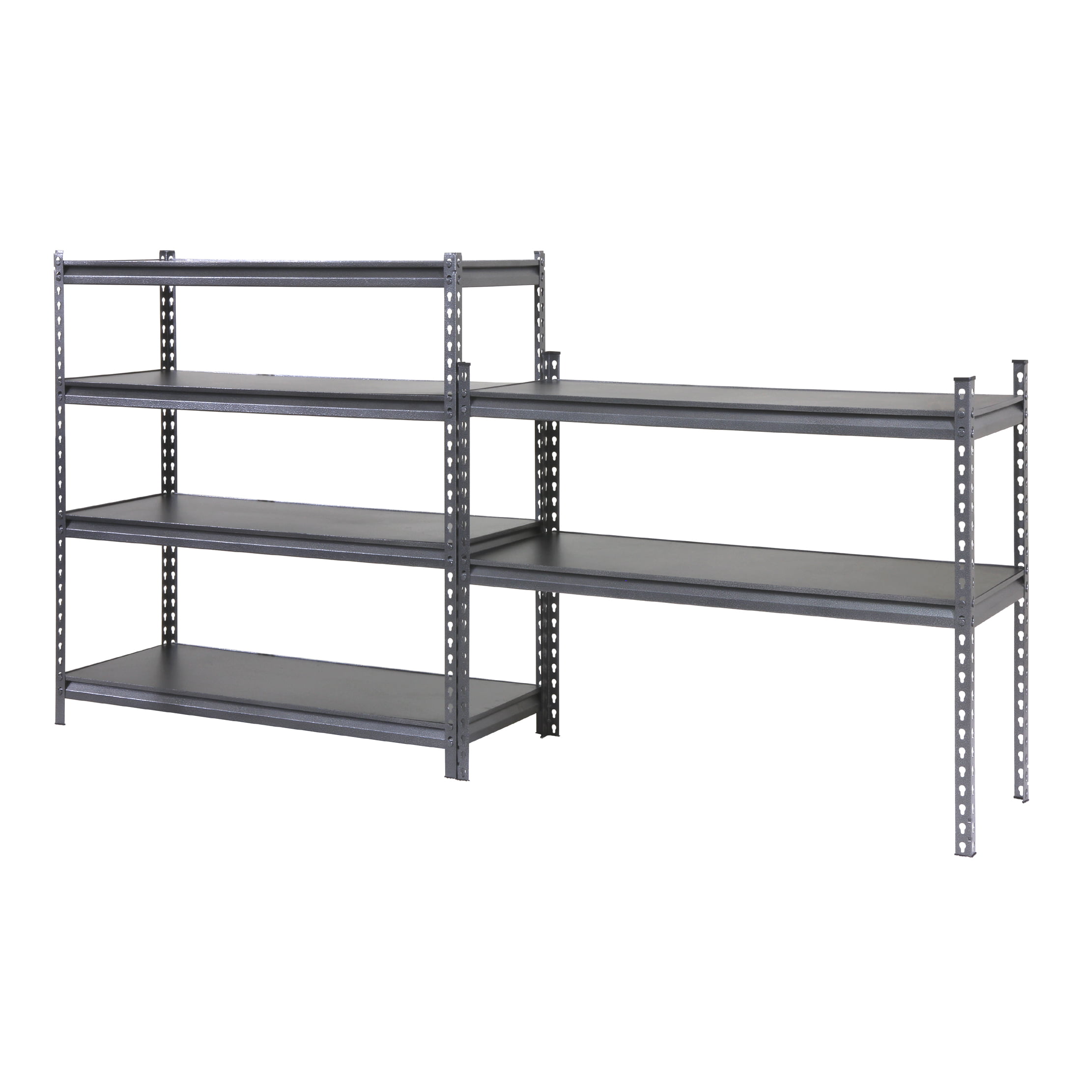 Stronghold Garage Gear 6-Shelf Boltless Rack with Wood Decking. Textured Gray. 600lbs per shelf