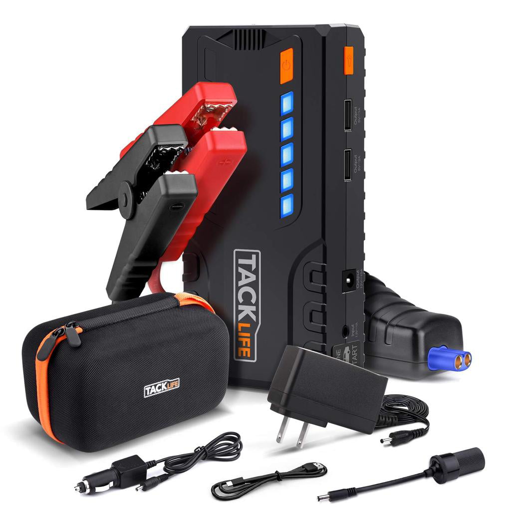 Tacklife 800A Peak 18000mAh Car Jump Starter. Up to 7.0L Gas. 5.5L Diesel Engine with Long Standby. Quick Charge. 12V Auto Battery Booster. T6 Orange