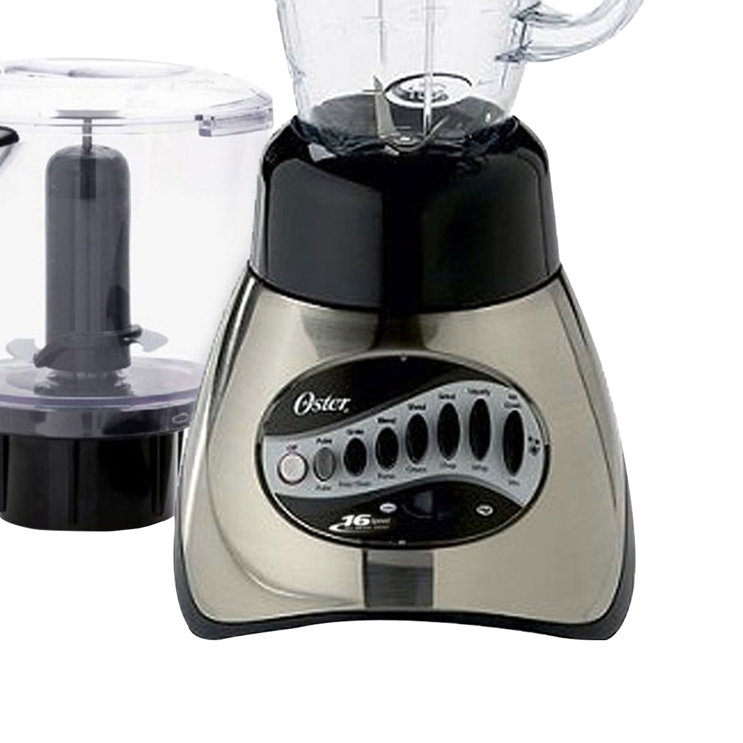 Oster Classic Series 16-Speed Blender Plus Food Chopper. Glass Jar. Brushed Nickel