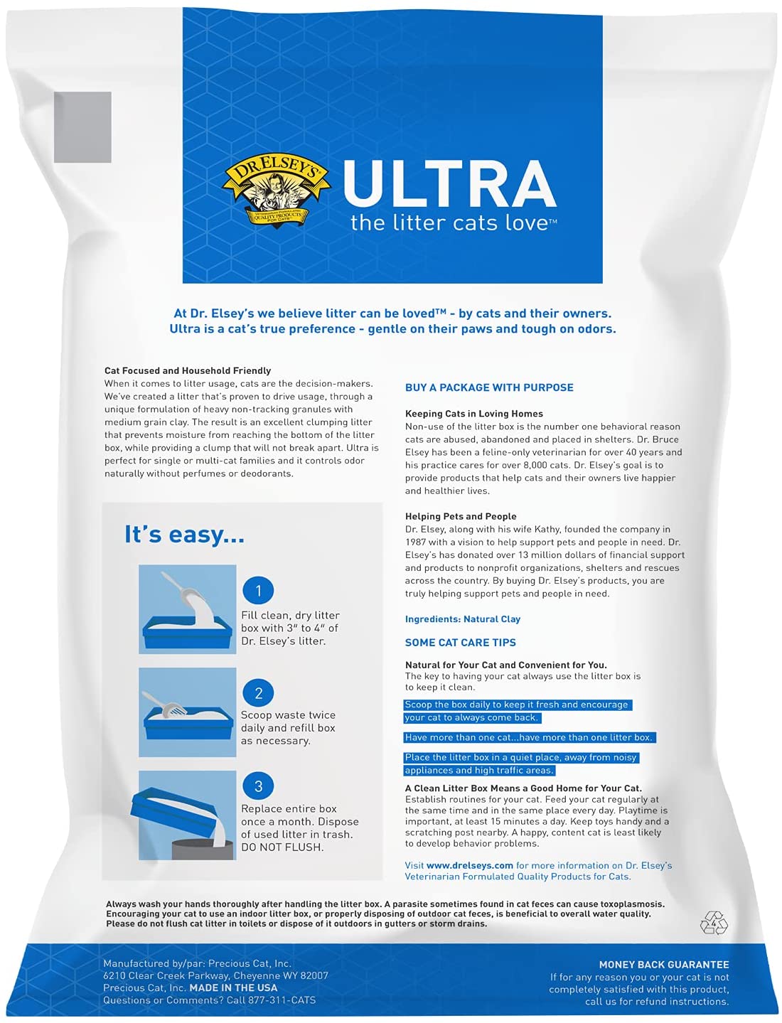 Precious Cat Ultra Premium Clumping Cat Litter. 40 pound bag