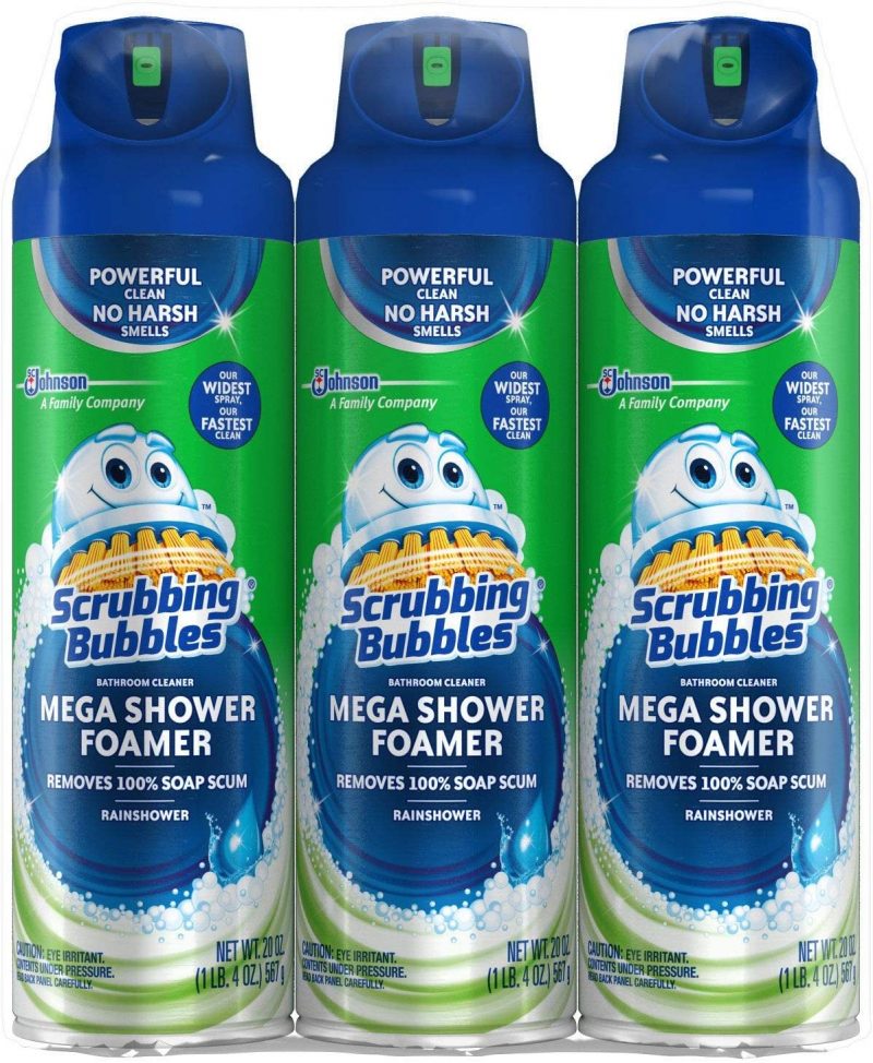 Scrubbing Bubbles Mega Shower Foamer. Ultra Cling Bulk Bathroom Cleaner 20 Oz 3 Pack