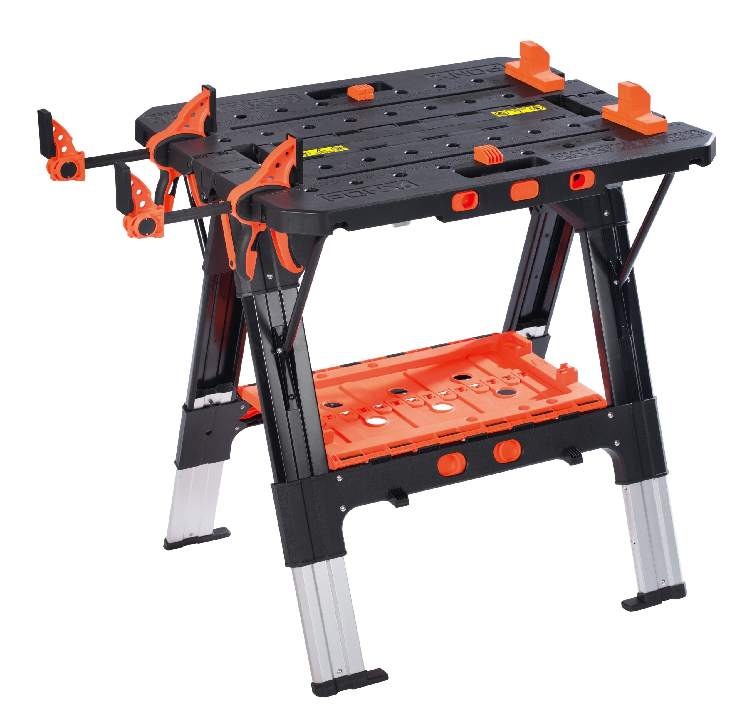 Pony 31-in W x 32-in H Black and Orange Plastic Adjustable Height Work Bench