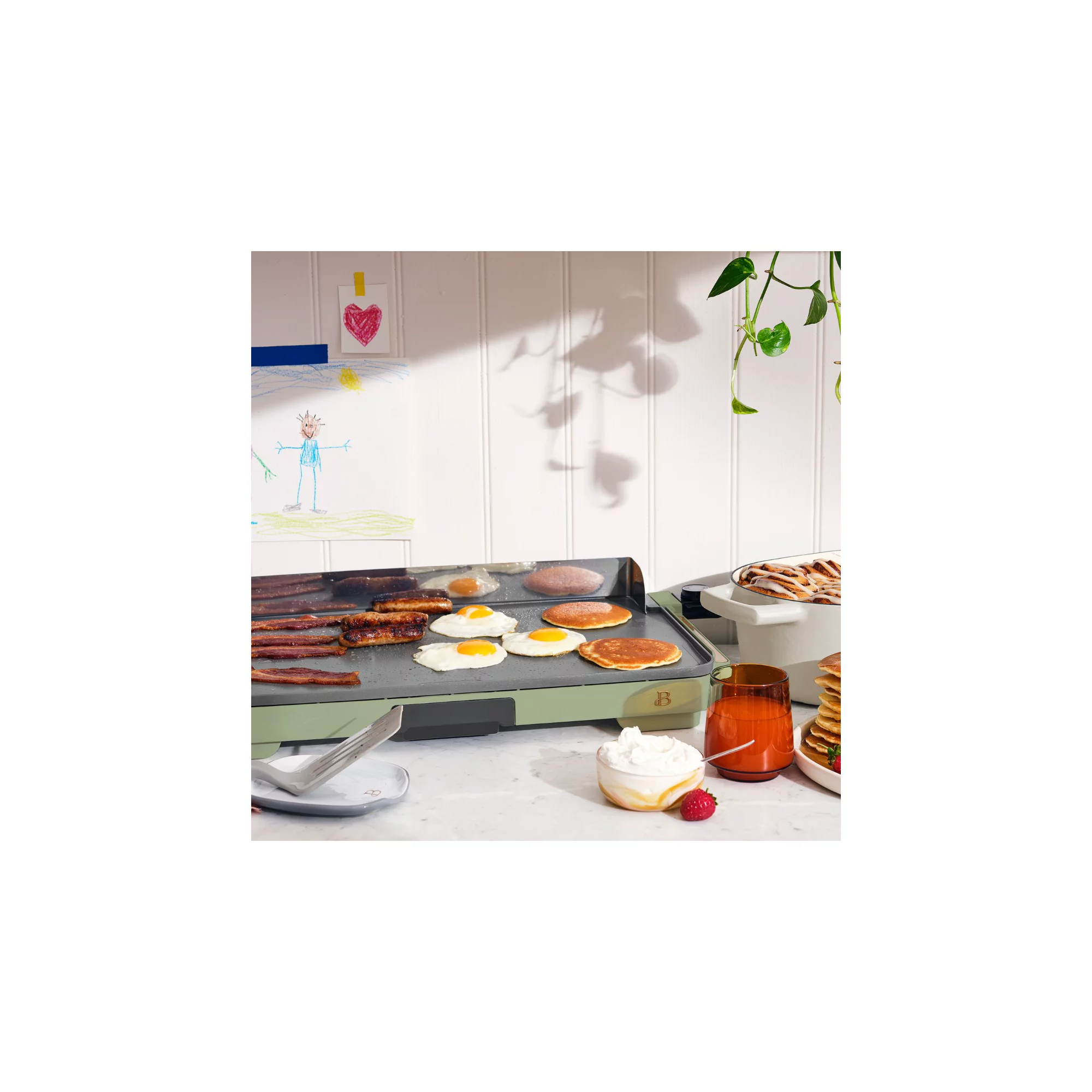 Beautiful Extra Large Griddle. Sage Green by Drew Barrymore 12″ x 22″