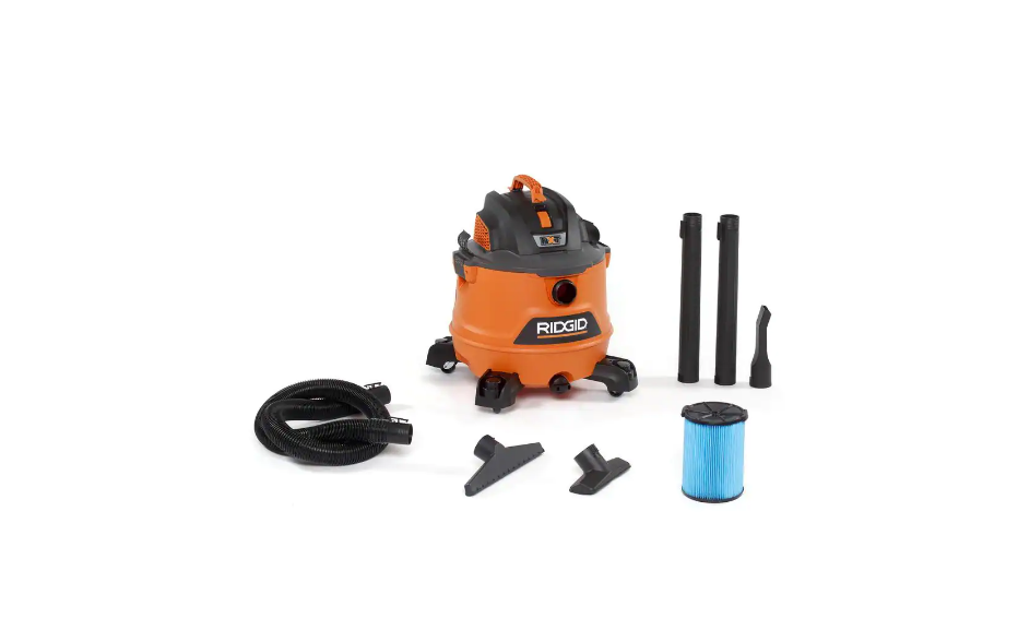RIDGID HD1400 14 Gallon 6.0-Peak HP NXT Wet/Dry Shop Vacuum with Fine Dust Filter. Hose and Accessories