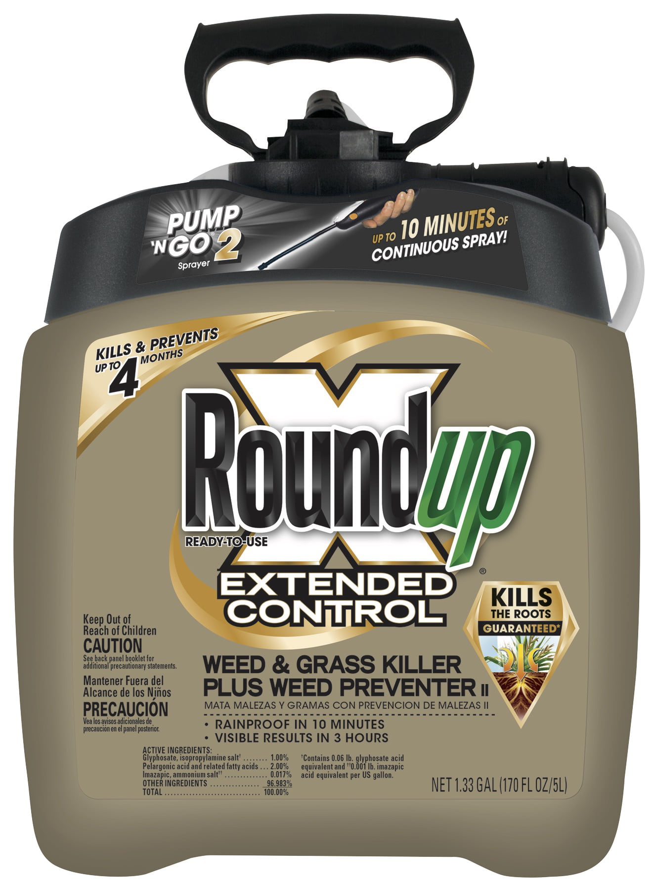 Roundup Ready-To-Use Extended Control Weed and Grass Killer Plus Weed Preventer II with Pump ‘N Go 2. 1.33 gal.