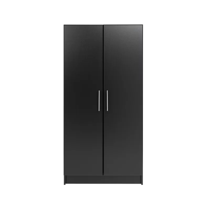 Prepac Elite 2 Door Wardrobe Cabinet. 32″ W x 65″ H x 20″ D. Black