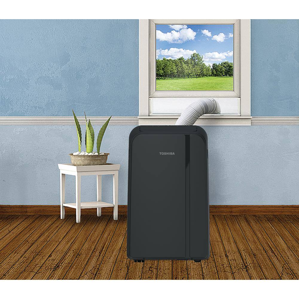 Toshiba RAC-PD1414CWRU 13.500 BTU (10.000 BTU DOE) 115-Volt Wi-Fi Portable Air Conditioner with Dehumidifier and Remote for up to 450 sf. Black