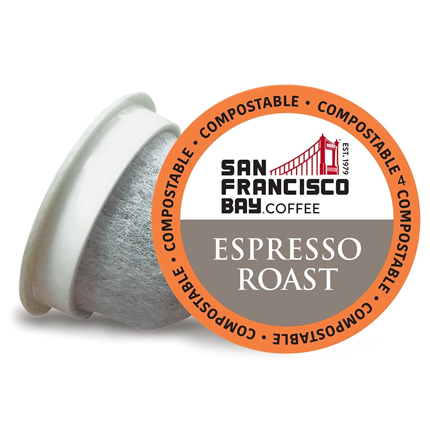 SAN FRANCISCO BAY Coffee Espresso Roast 120 Ct Dark Roast Compostable Coffee Pods. K Cup Compatible including Keurig 2.0 (Packaging May Vary)