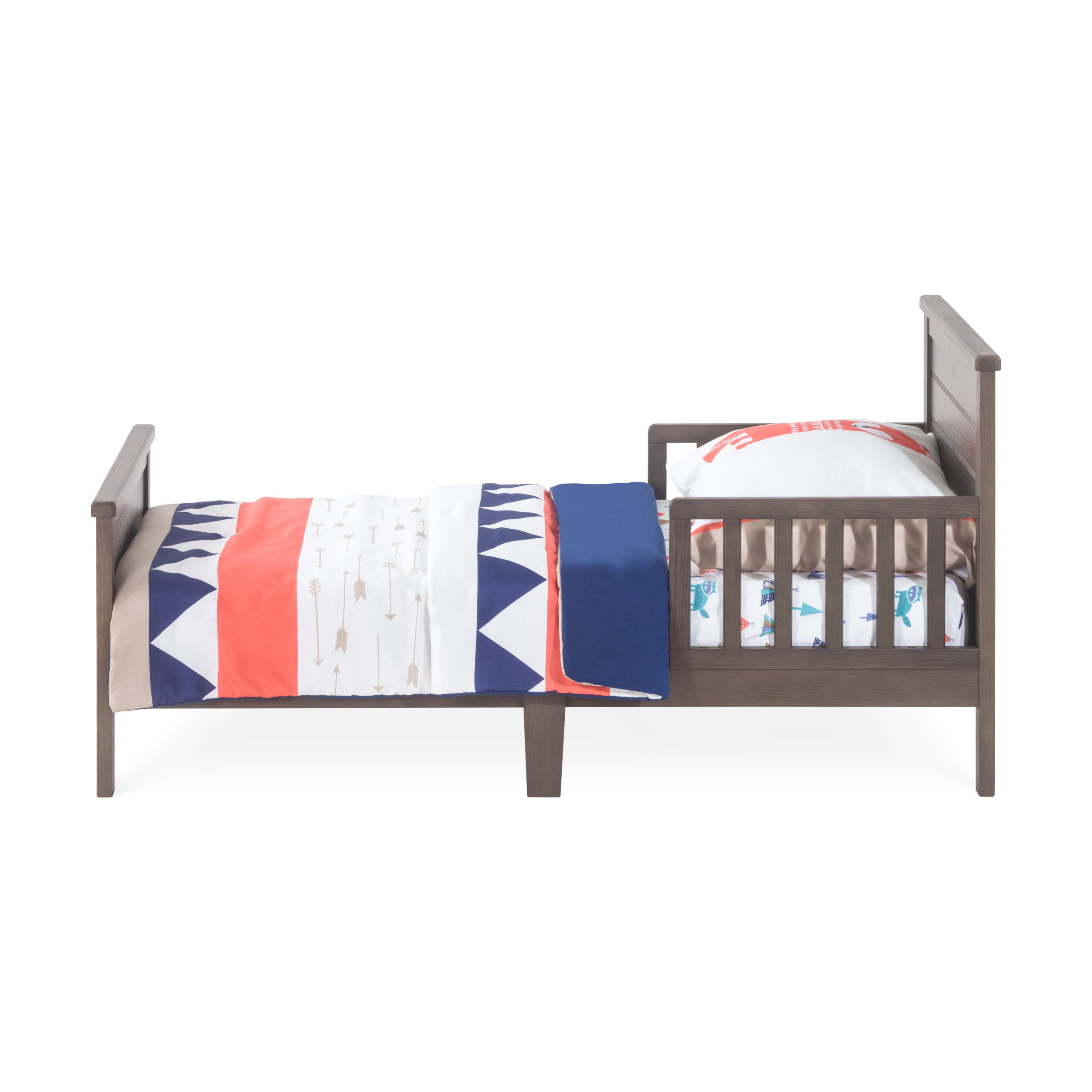 Forever Eclectic Woodland Toddler Bed with Rails. Brushed Truffle