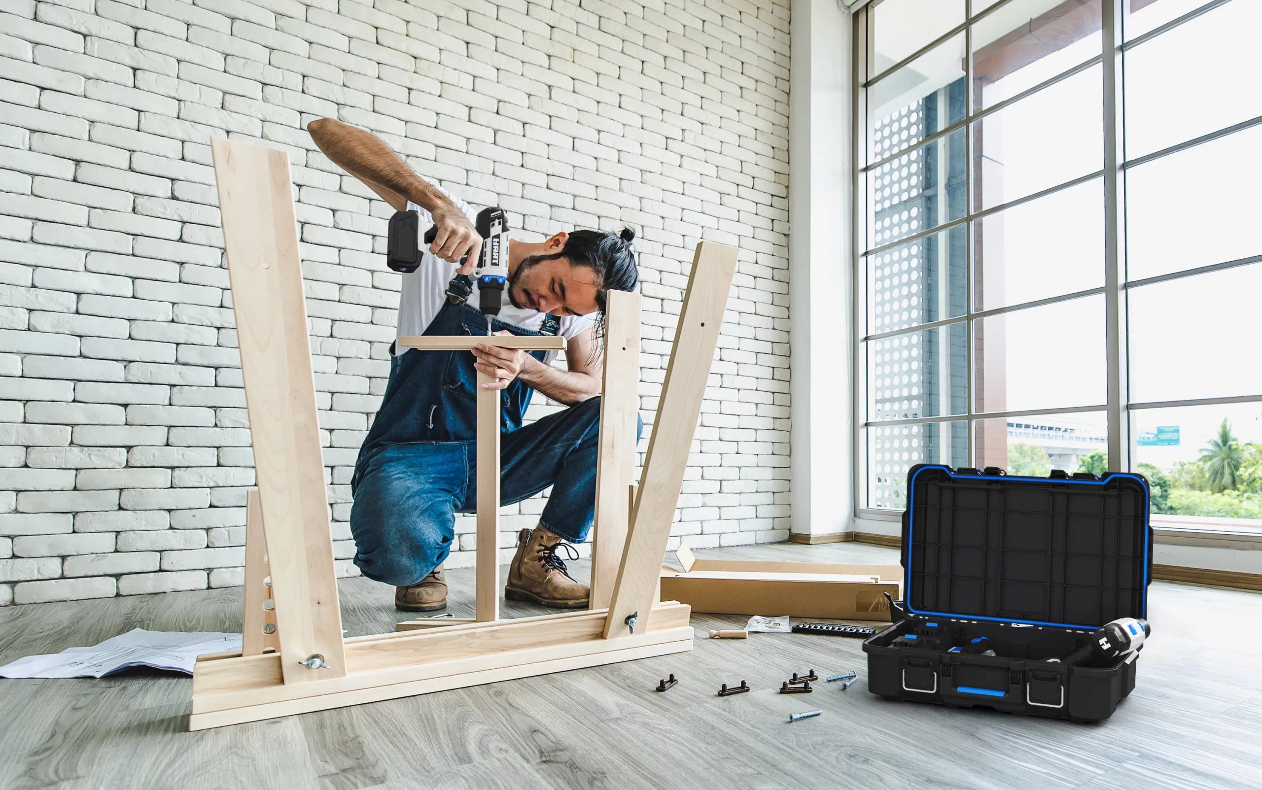 HART 252719 Stack System Tool Box with Small Blue Organizer & Dividers. Fits HART-s Modular Storage System