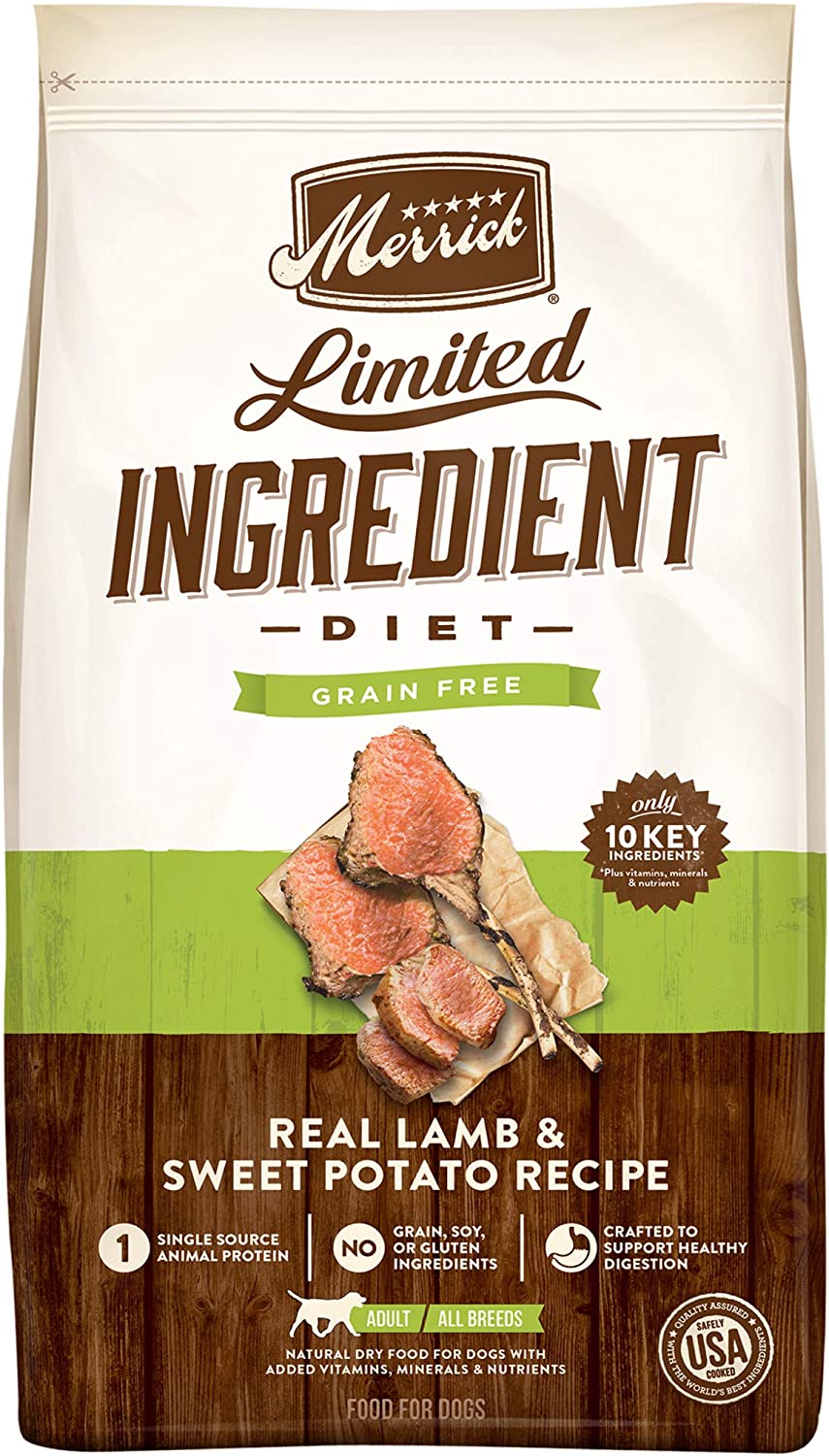 Merrick Limited Ingredient Diet Dry Dog Food – Real Lamb & Sweet Potato – 22LB