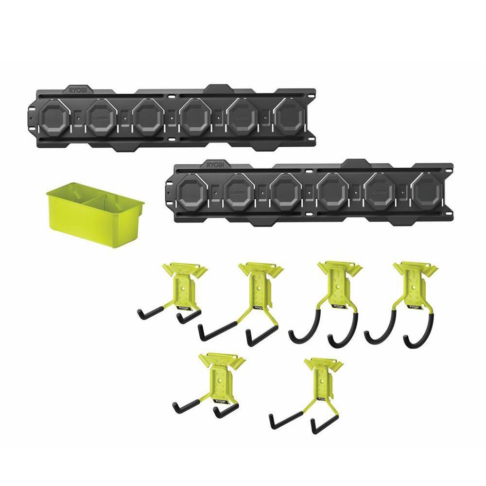RYOBI STM503K-STM801-STM803 LINK 7-Piece Wall Storage Kit with LINK Power Tool Hook and LINK Large Power Tool Hook
