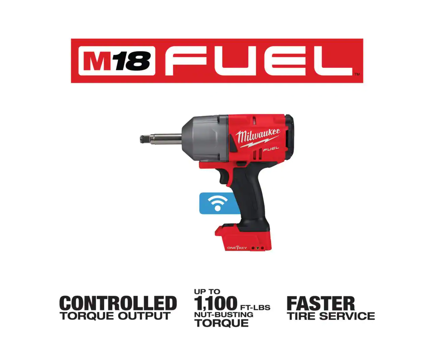Milwaukee 2769-20 M18 ONE-KEY FUEL 18V Lithium-Ion Brushless Cordless 1/2 in. Impact Wrench with Extended Anvil (Tool-Only)