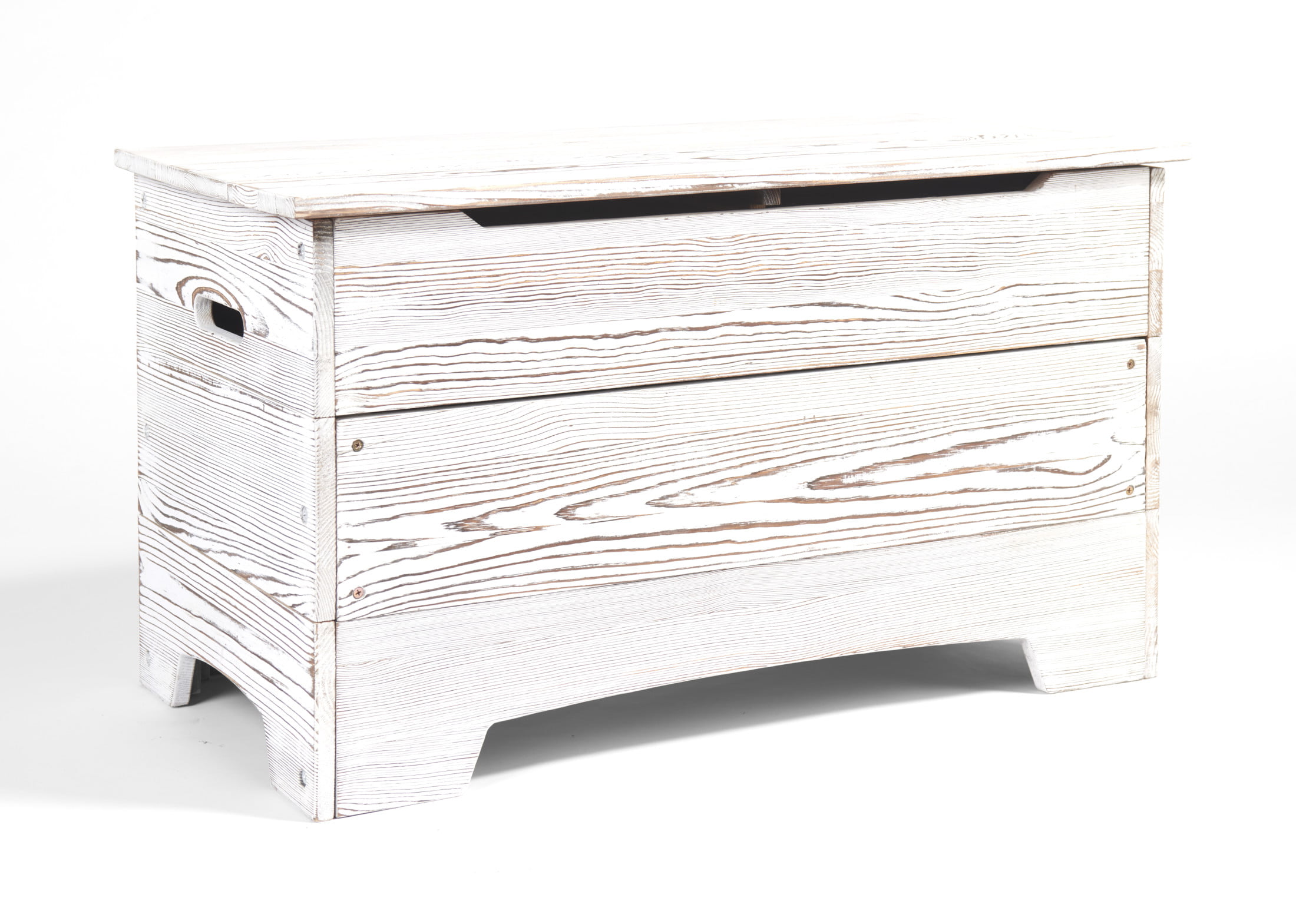Badger Basket 24.6 Gallon Wood Toy Chests. Distressed White