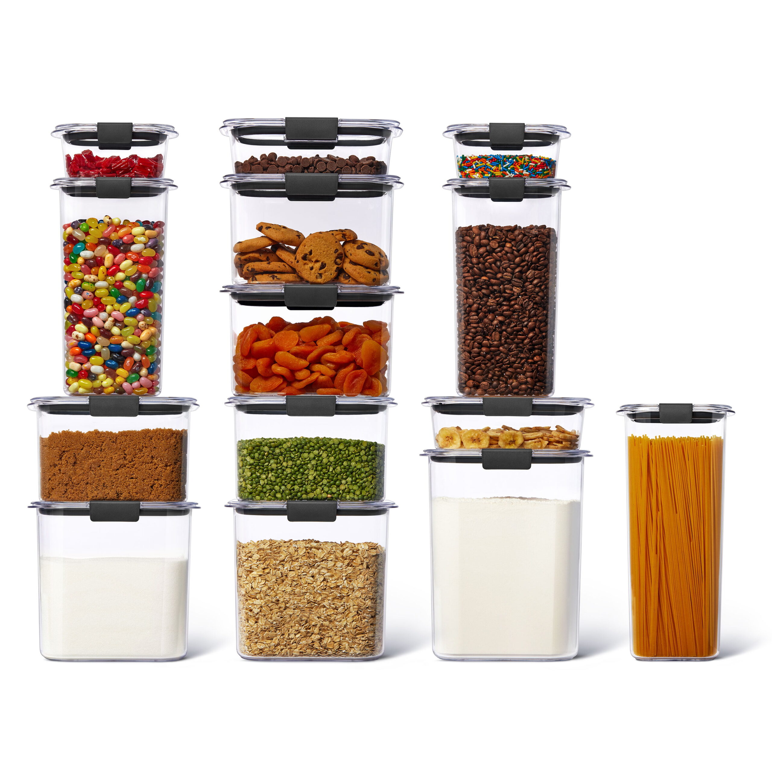 Rubbermaid Brilliance Tritan Plasticc Pantry Set of 14 Containers with Lids (28 Pieces Total)