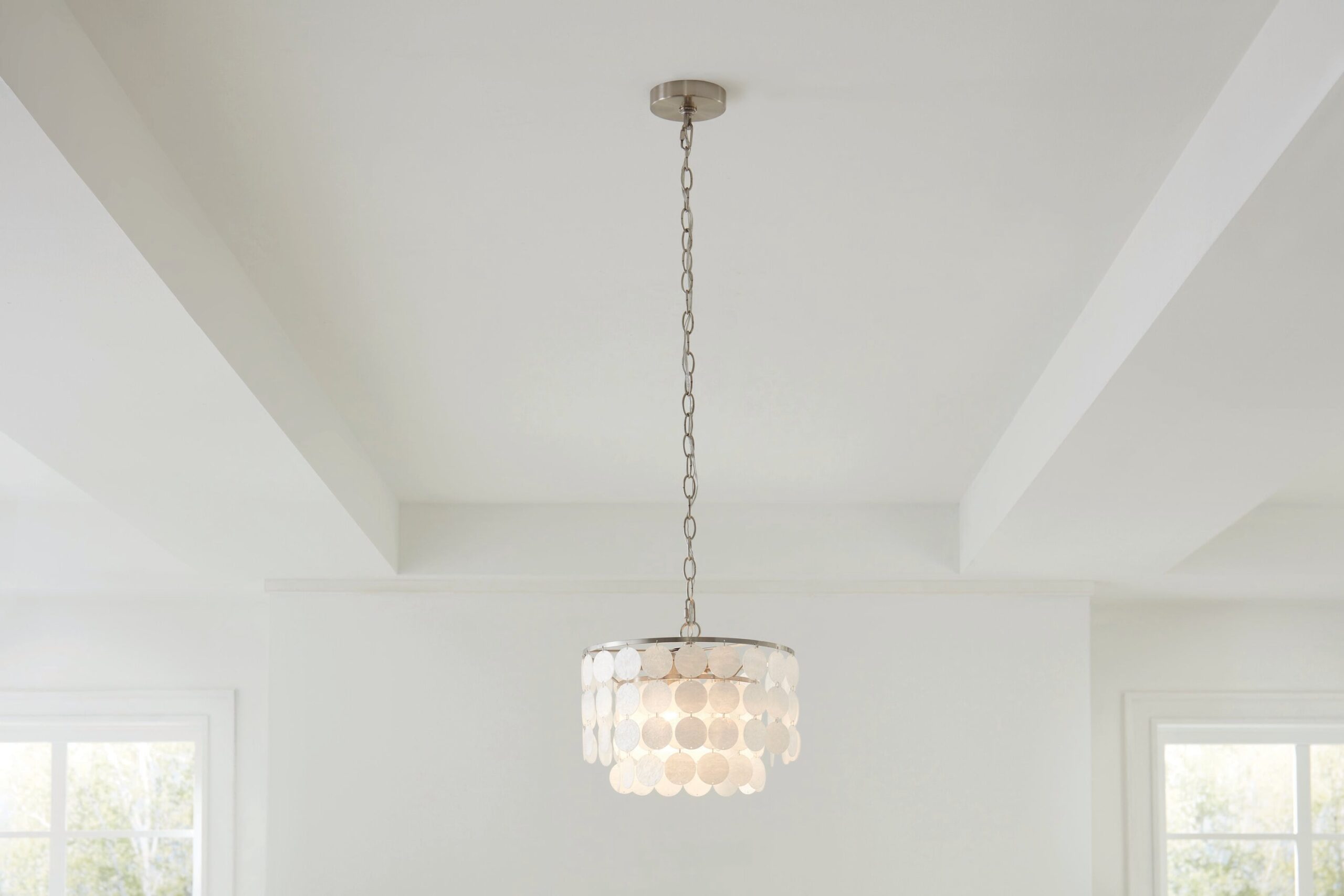 allen + roth Lemmond 3-Light Brushed Nickel Coastal Tiered Convertible Pendant/semi-flush