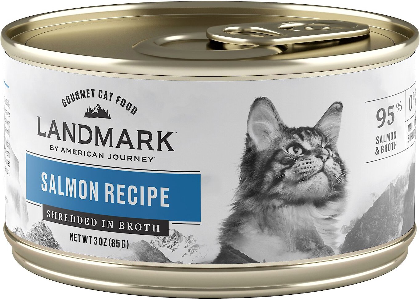 American Journey Landmark Salmon Recipe in Broth Grain-Free Canned Cat Food. 3-oz. case of 12