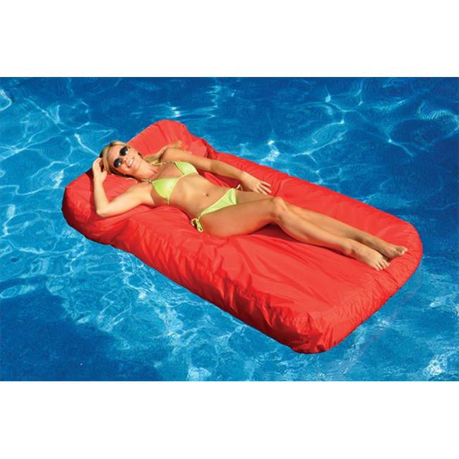 Swimline Solstice 15030R SunSoft Swimming Pool Inflatable Fabric Lounger. Red