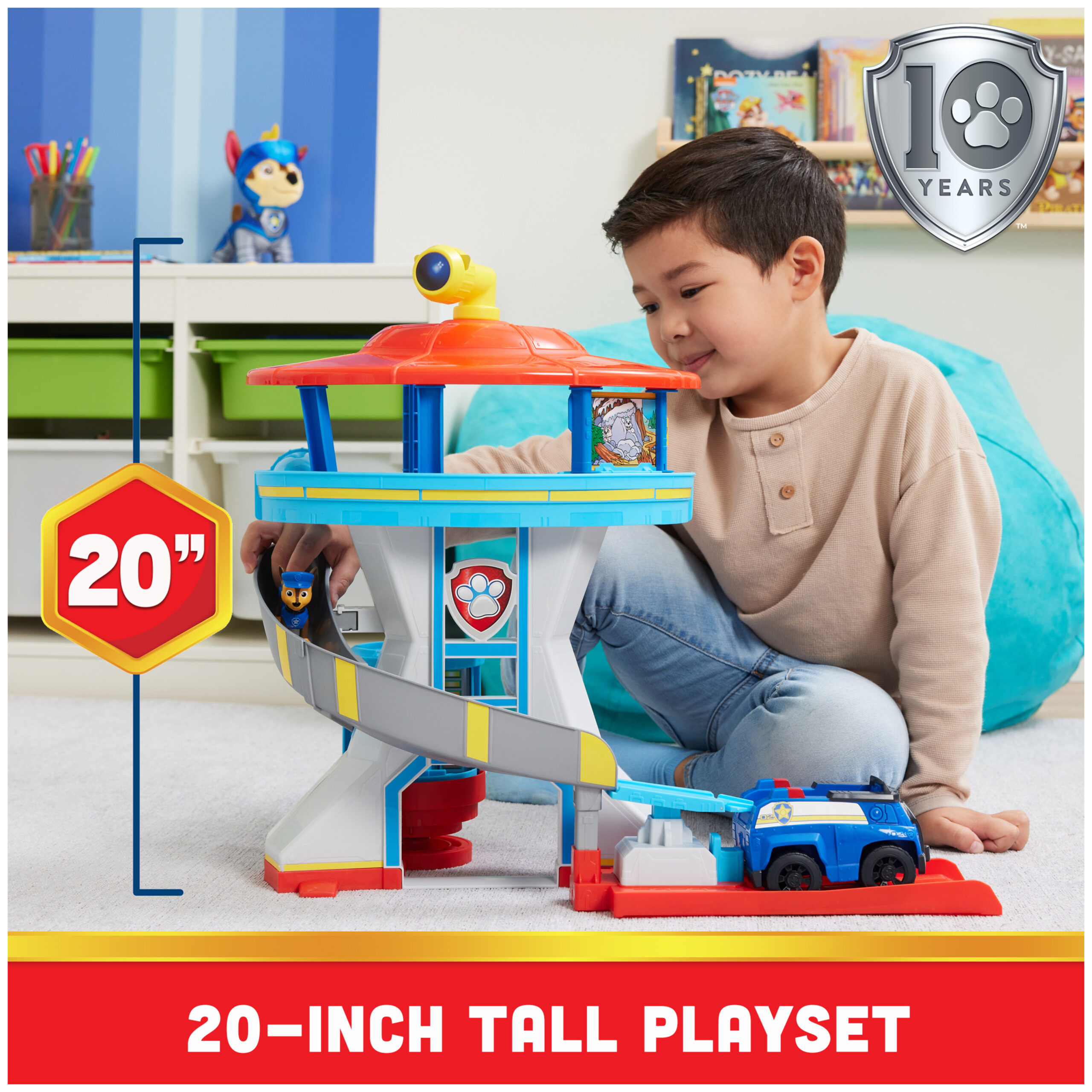 PAW Patrol Lookout Tower Playset with 2 Chase Action Figures and Police Cruiser