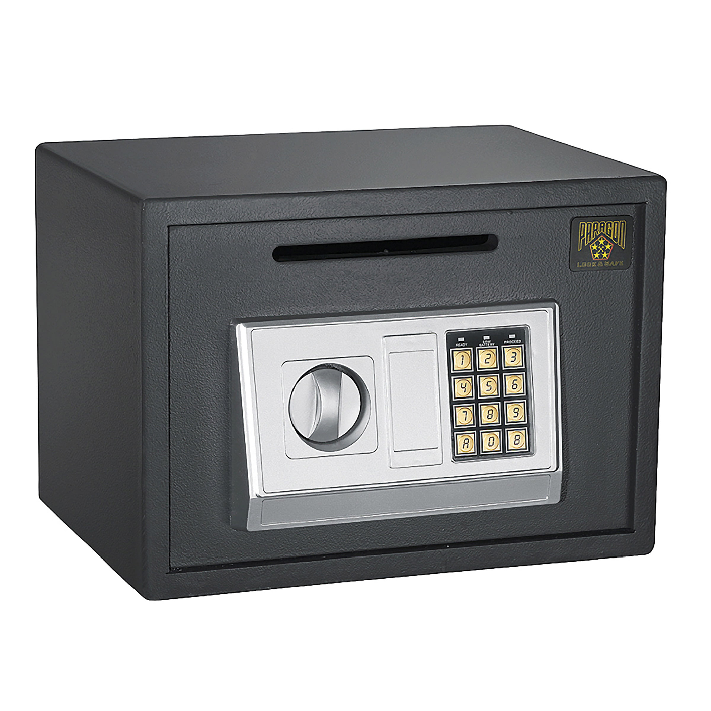 PARAGON SAFES 7878 Digital Depository Cash Drop Safe with 2 Keys – Security Safe Box for Home. Office. or Business (Dark Gray)