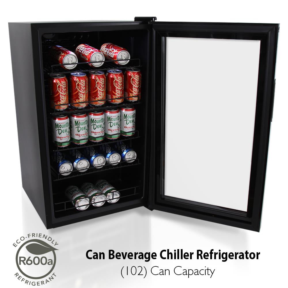 NutriChef Pktebc80. Compact Beverage Fridge Cooler. Can Beverage Chiller Refrigerator (132 Can Capacity)