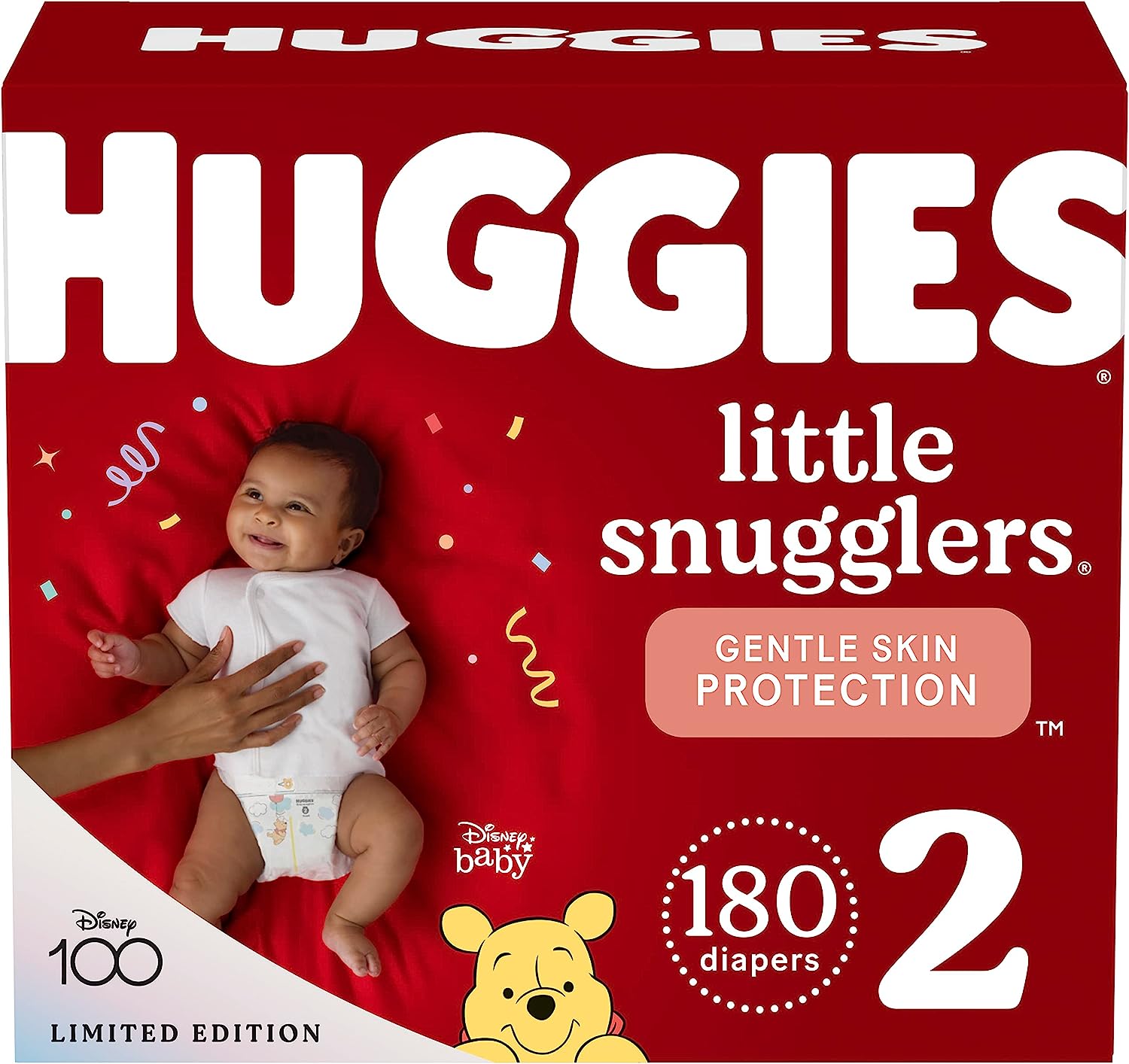 Huggies Little Snugglers Baby Diapers. Size 2 (12-18 lbs). 180 Ct