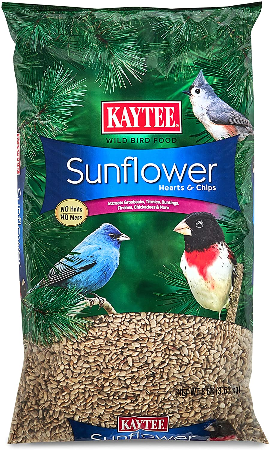 Kaytee Sunflower Hearts and Chips Bird Seed. 8-Pound