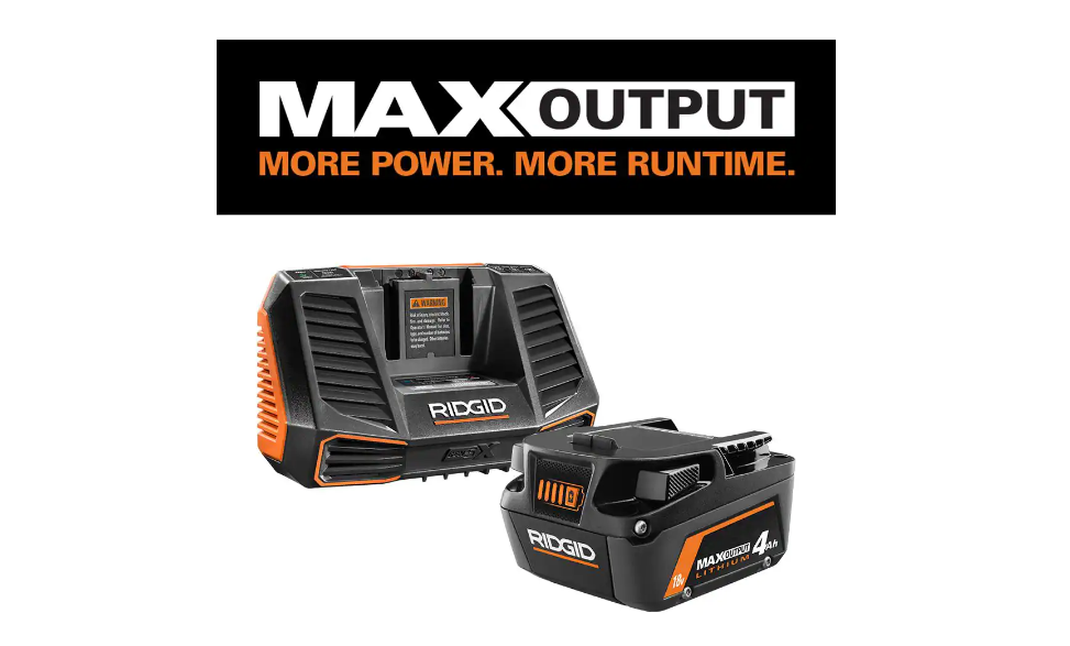 RIDGID AC9540 18V Lithium-Ion MAX Output 4.0 Ah Battery and Charger Starter Kit