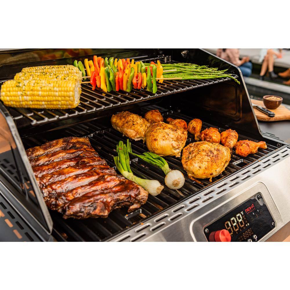 Nexgrill 720-1054 Neevo 720 Propane Gas Digital Smart Grill in Black with Stainless Steel Front Panel and Lid