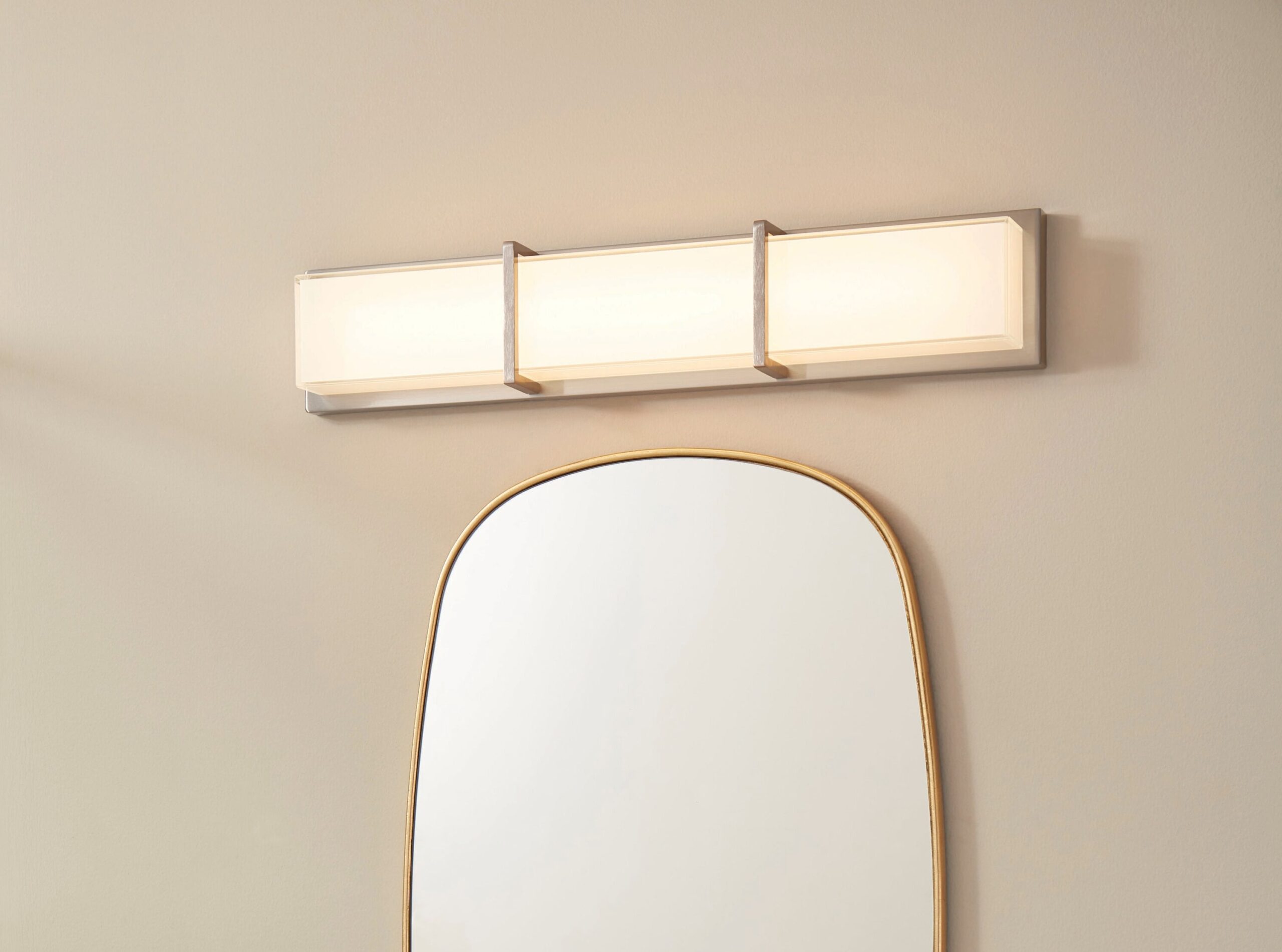 allen + roth Brighton 36-in 5-Light Brushed Nickel LED Transitional Vanity Light Bar