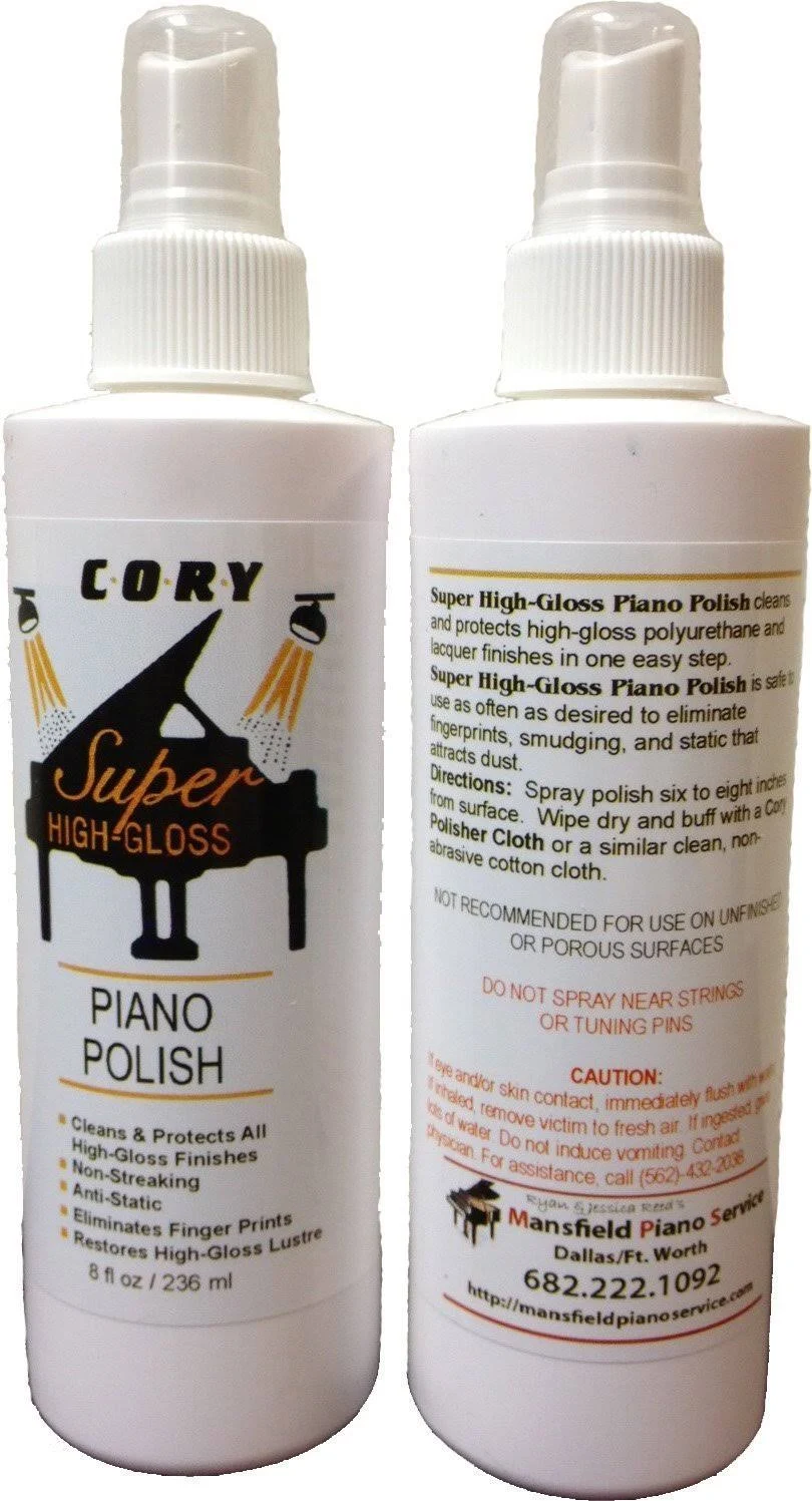Cory Super High Gloss Piano Polish 8 Ounce Bottle for Pianos
