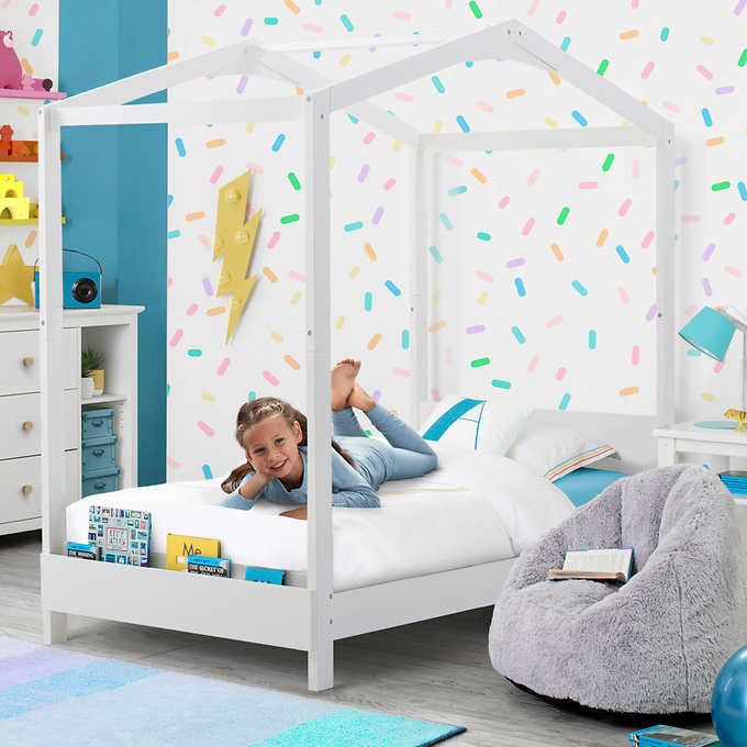 Delta Children ‎W129270-130 Poppy House Wood Twin Bed. Platform Bed