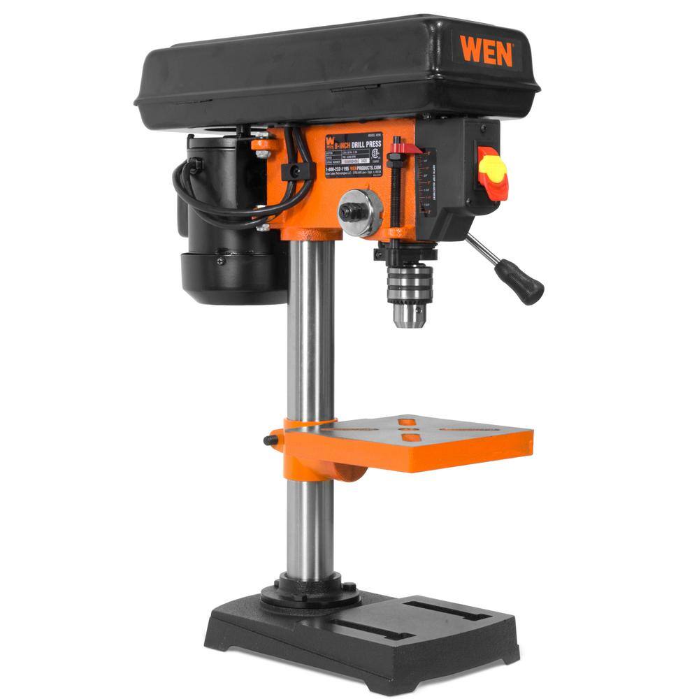 WEN 4206T 2.3-Amp 8 in. 5-Speed Cast Iron Benchtop Drill Press with 1/2 in. Chuck Capacity