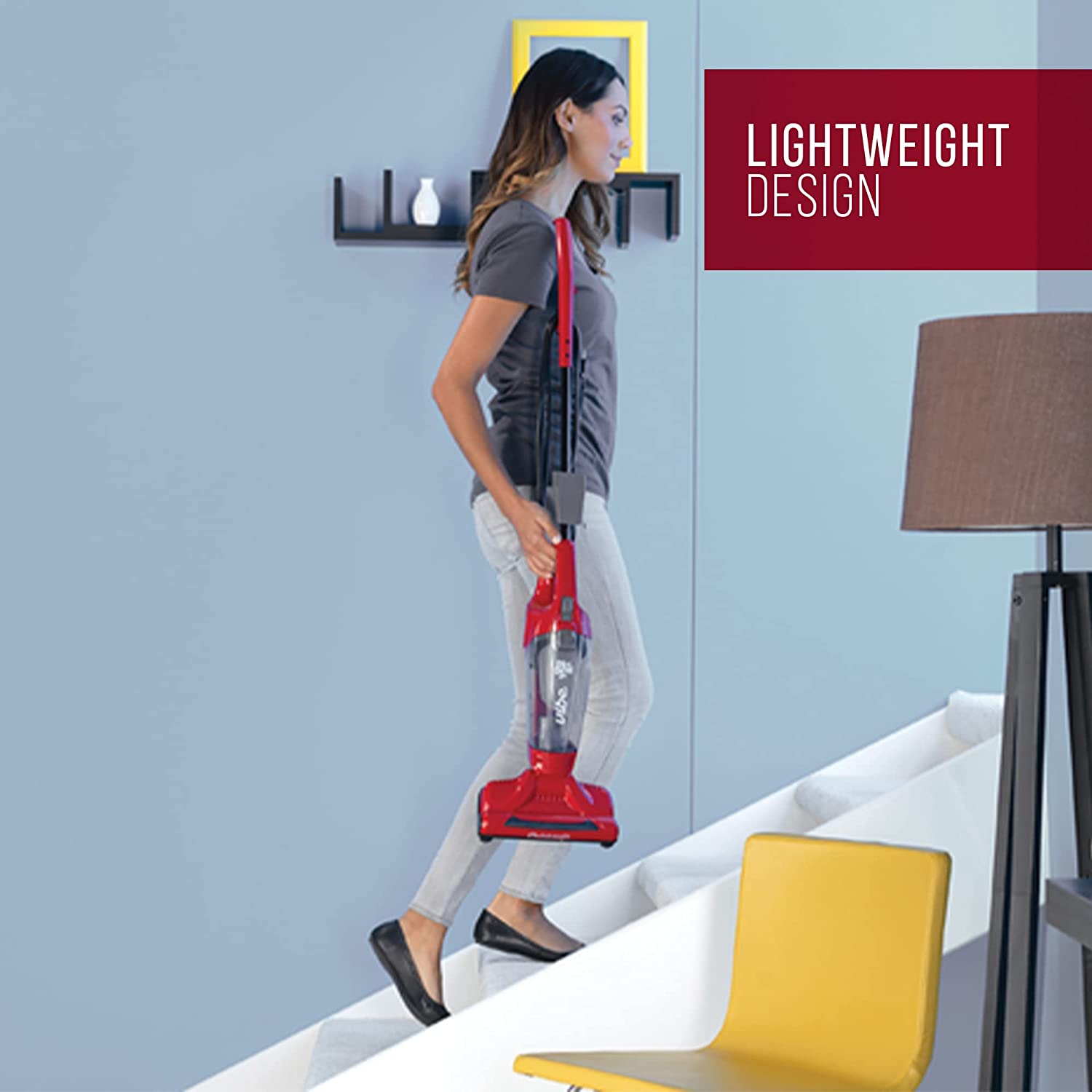 Dirt Devil Vibe 3-in-1 Vacuum Cleaner. Lightweight Corded Bagless Stick Vac with Handheld. SD20020. Red