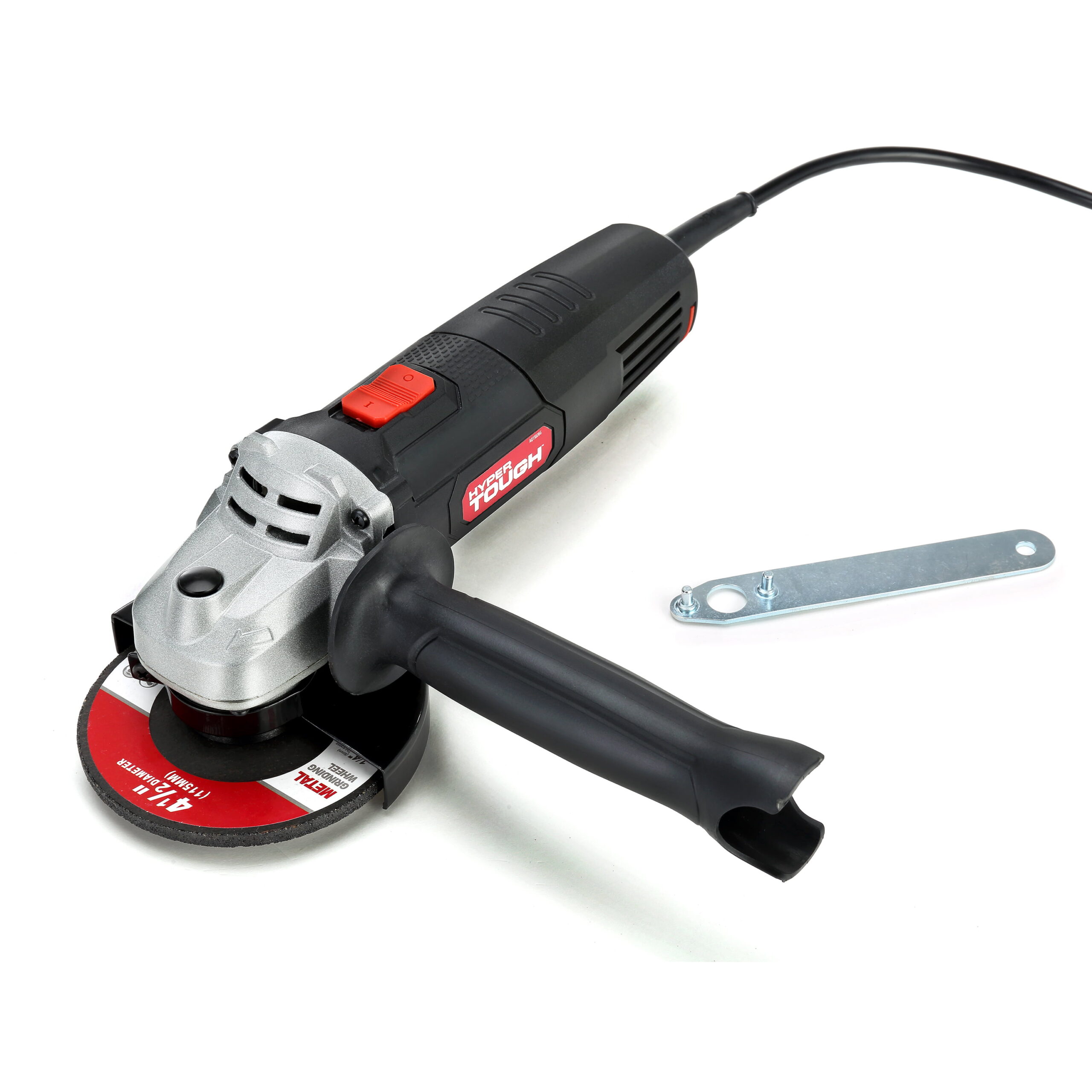 Hyper Tough 6 Amp Corded Angle Grinder with Handle. Adjustable Guard. 4-1/2 inch Grinding Wheel & Wrench
