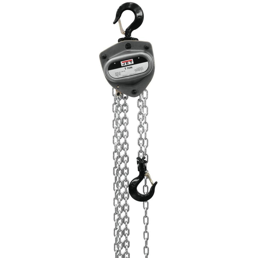Jet 102100 L100-100WO-10 1-Ton Hand Chain Hoist with 10 ft. Lift and Overload Protection