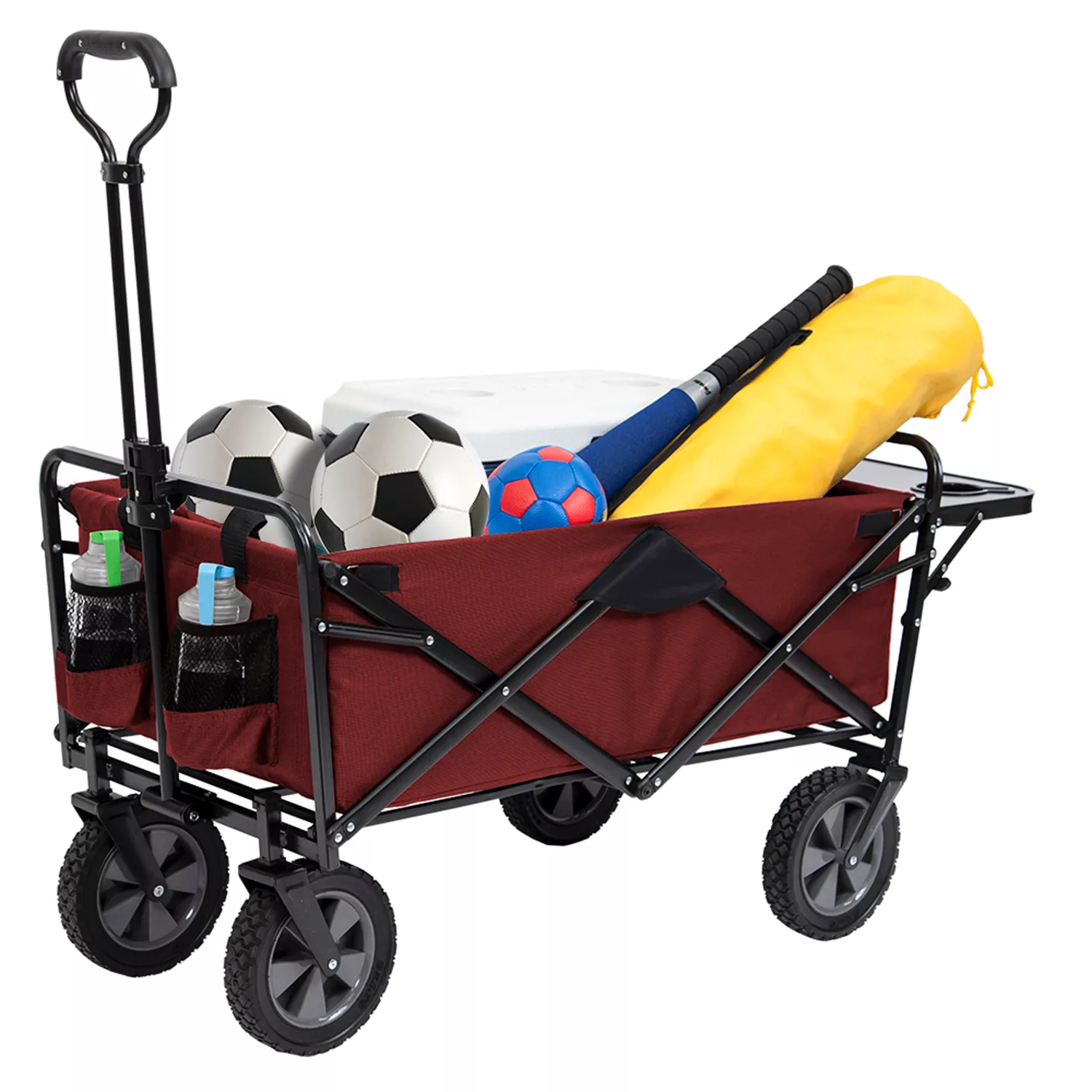 Macwagon  Folding Wagon with Table  - Red. 43.7″L x 20.2″W x 22.5″H
