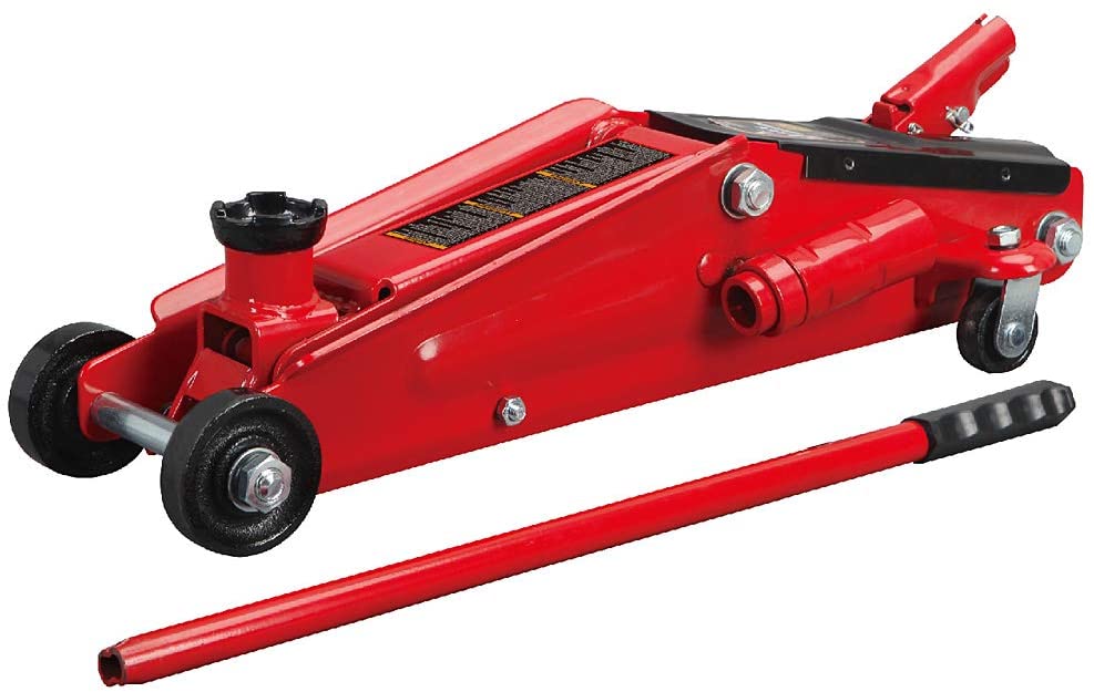 Big Red 3 Ton Hydraulic Trolley Service/Floor Jack with Extra Saddle. Fits SUVs and Trucks. Red. W8306